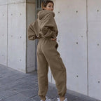 Damen Sportliches Sweatset mit cropped Hoodie und Jogginghose R&B