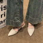 Damen elegante Mules mit funkelnden Strassdetails