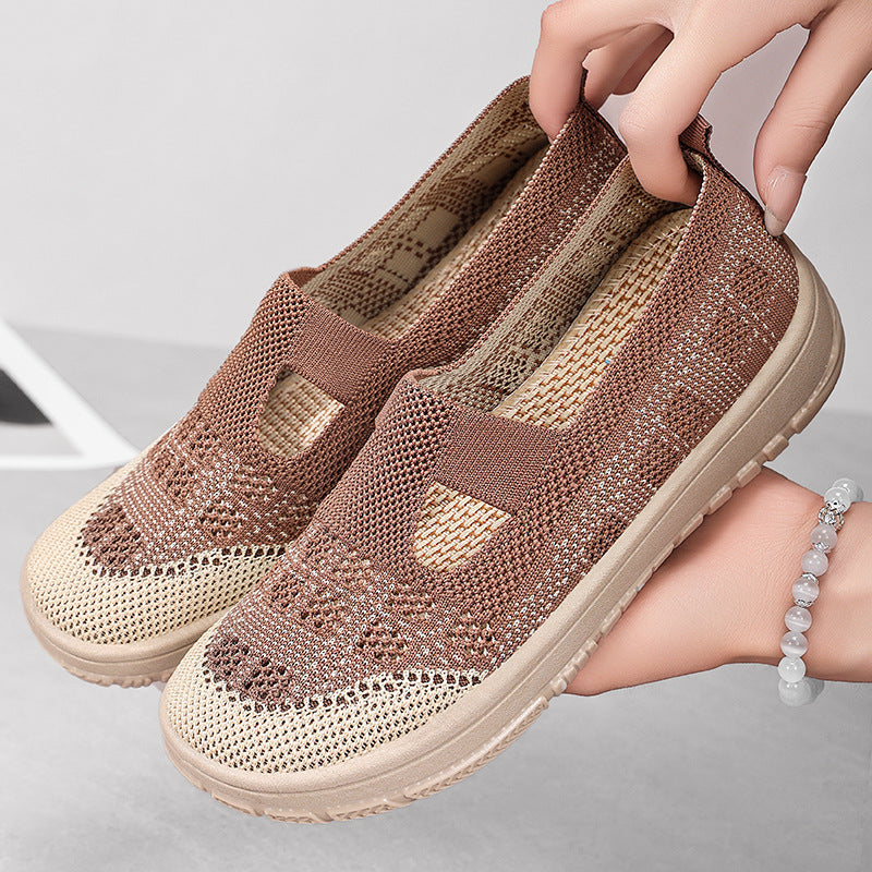 Damen Komfortable Slip-On Freizeitschuhe mit luftiger Netzstruktur