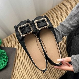 Damen Ballerinas mit dekorativer Schmuckschließe R&B