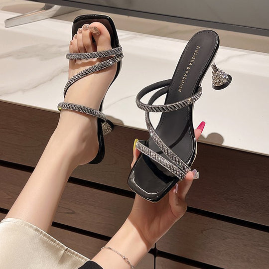Damen elegante Riemchen-Sandaletten mit funkelnden Akzenten R&B
