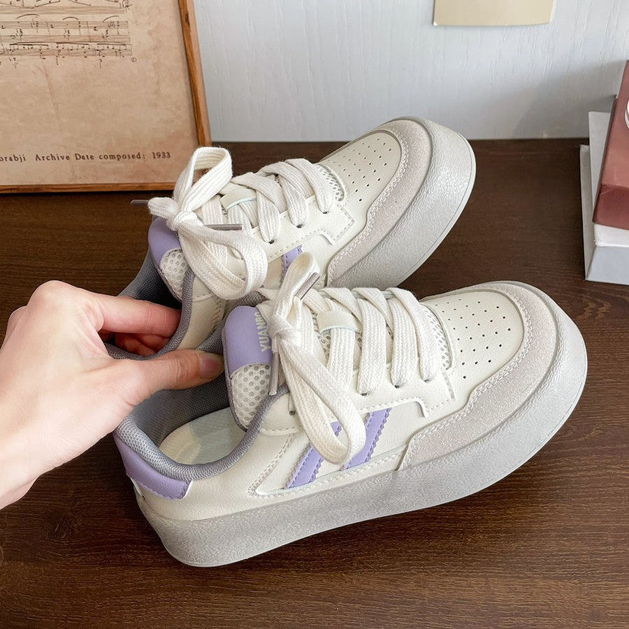 Damen Sportliche Sneakers mit dickem Profil und atmungsaktiver Obermaterialkombination