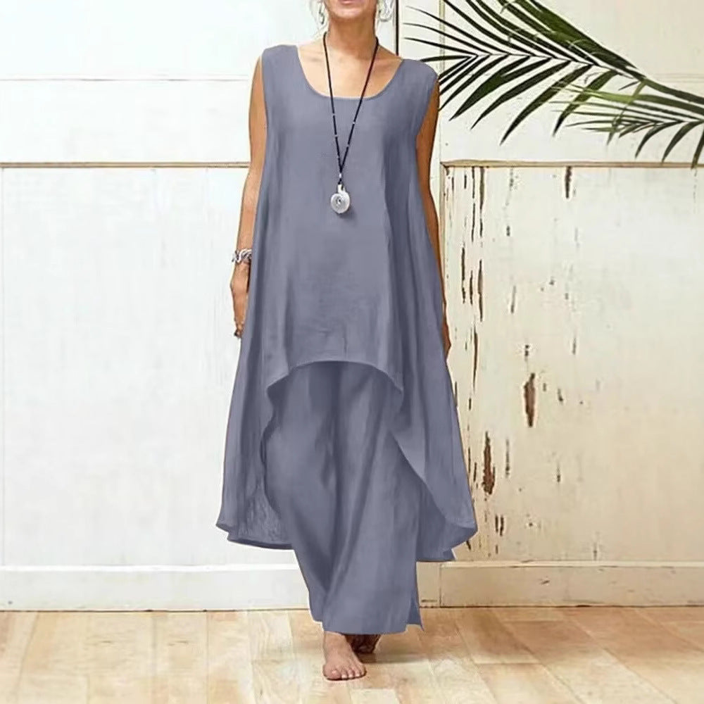 Damen Fließendes Tunika Maxi Overall R&B