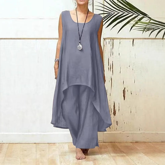 Damen Fließendes Tunika Maxi Overall R&B