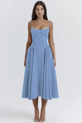 Damen Midi-Kleid mit elegantem Schnitt und komfortablen Trägern R&B