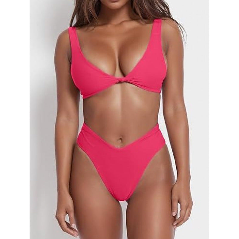 Damen Hochtaillierter Bikini mit verstellbaren Trägern R&B