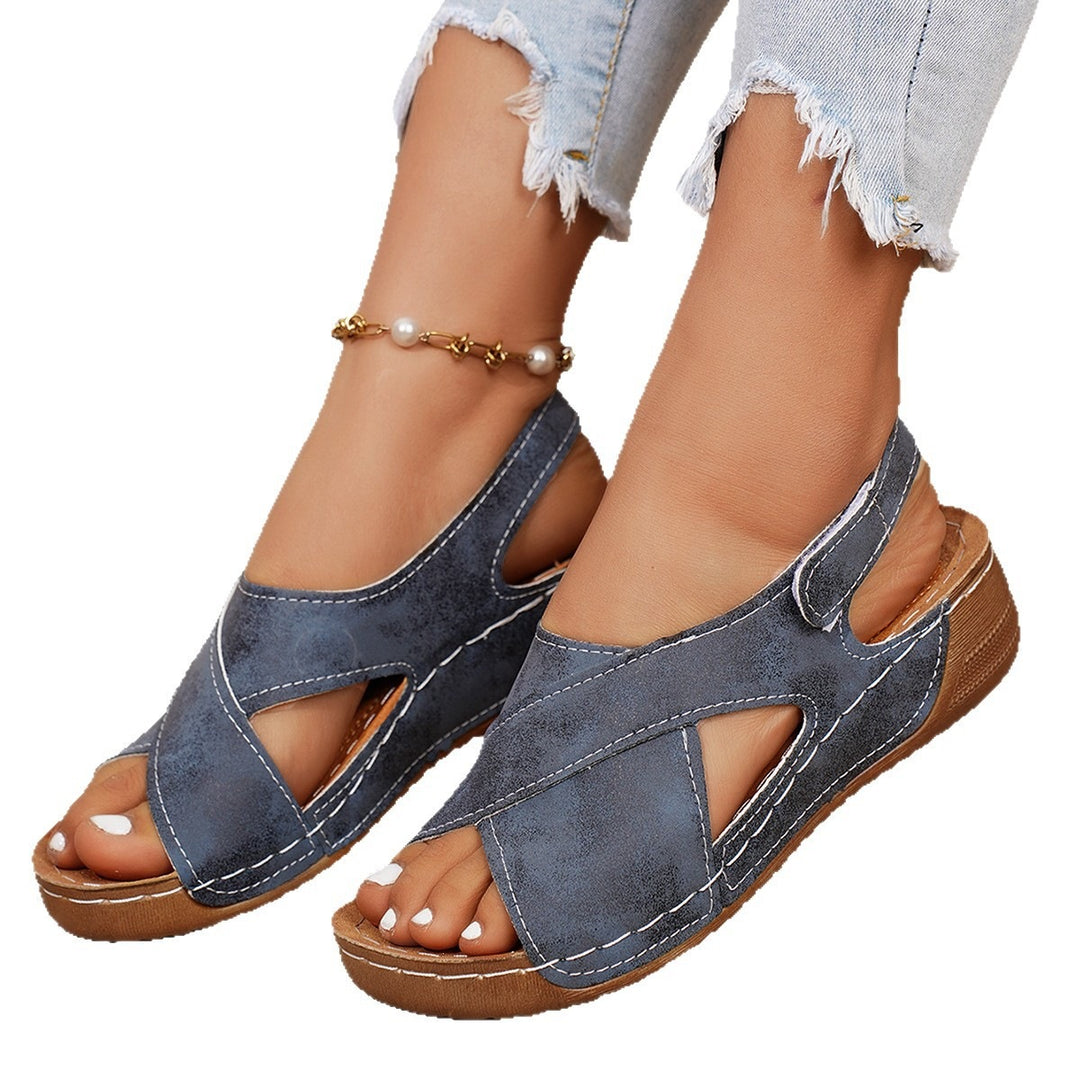 Damen Komfortable Zehentrenner-Sandalen mit elastischem Riemendesign R&B