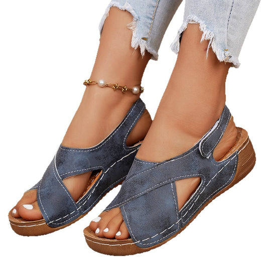 Damen Komfortable Zehentrenner-Sandalen mit elastischem Riemendesign R&B