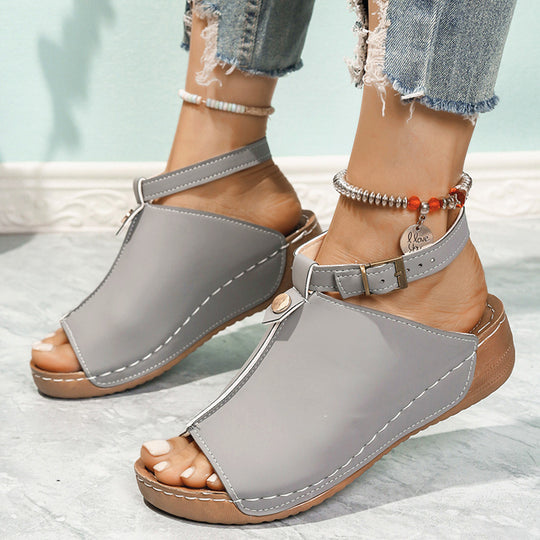 Damen Komfortable Zehentrenner-Sandalen mit verstellbarem Riemendesign R&B