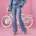 Damen Flared Jeans im eleganten Vintage-Look mit hoher Taille R&B