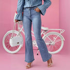 Damen Flared Jeans im eleganten Vintage-Look mit hoher Taille R&B