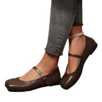 Damen Klassische Ballerinas mit verstellbarem Riemen R&B