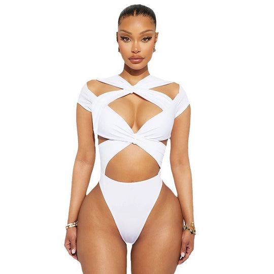 Damen Cut-Out Crop-Top R&B