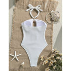 Damen Einteiler-Badeanzug mit elegantem Wickel-Detail und modischen Cut-Outs R&B