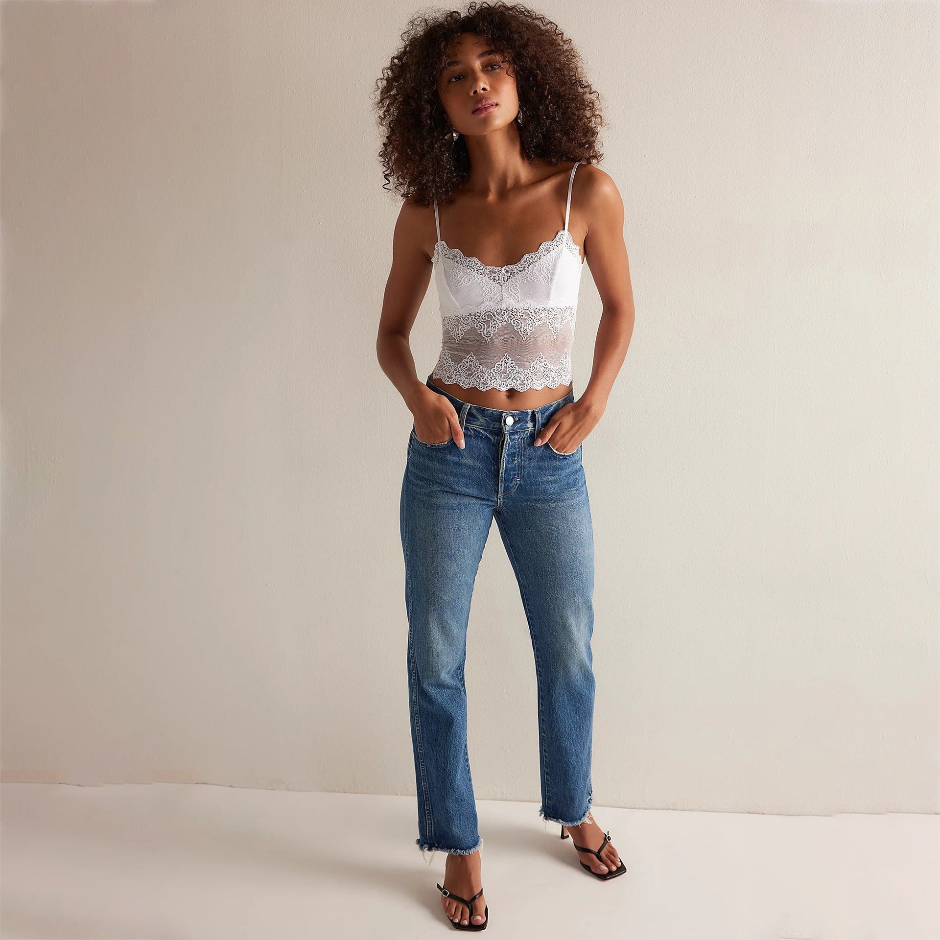 Damen Spitzen-Crop-Top und Shorts Set R&B