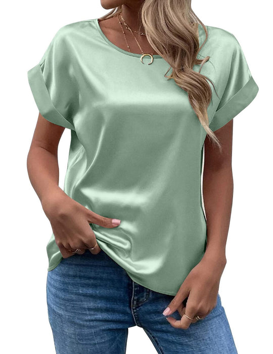 Damen Satin Bluse R&B