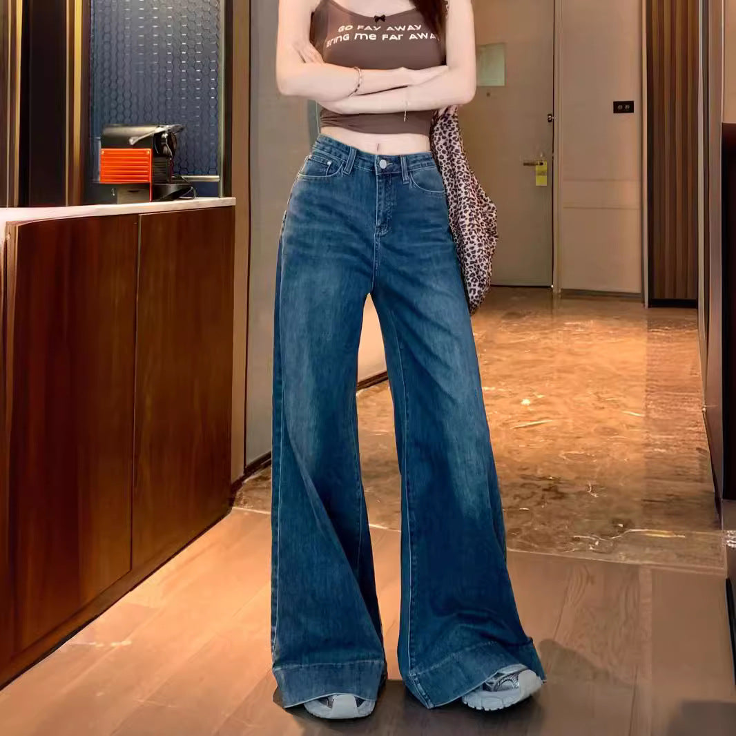 Damen Weite Jeans im entspannten Look mit hohem Bund und modischen Akzenten R&B