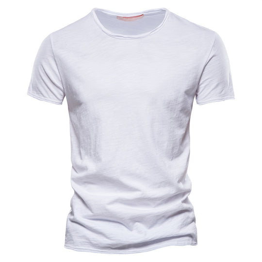 Herren nan leichtes Baumwolljersey Kurzarmshirt mit V-Ausschnitt und schmaler Passform R&B