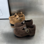 Damen Komfortable Clogs mit elegantem Schnallenverschluss aus hochwertigem Wildleder R&B