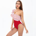 Damen Einteiler Badeanzug mit asymmetrischem Schnitt und raffinierten Rüschendetails R&B