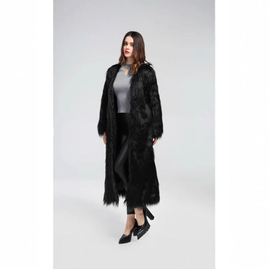 Damen Luxuriöser Kunstpelzmantel mit elegantem Futter R&B