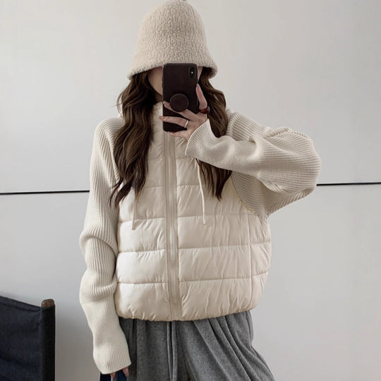 Damen Isolierte Hybridjacke mit voluminösen Ärmeln und Kapuze R&B