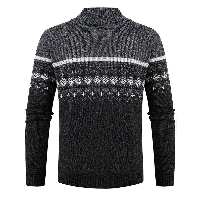 Herren modische Strickjacke mit hohem Kragen R&B