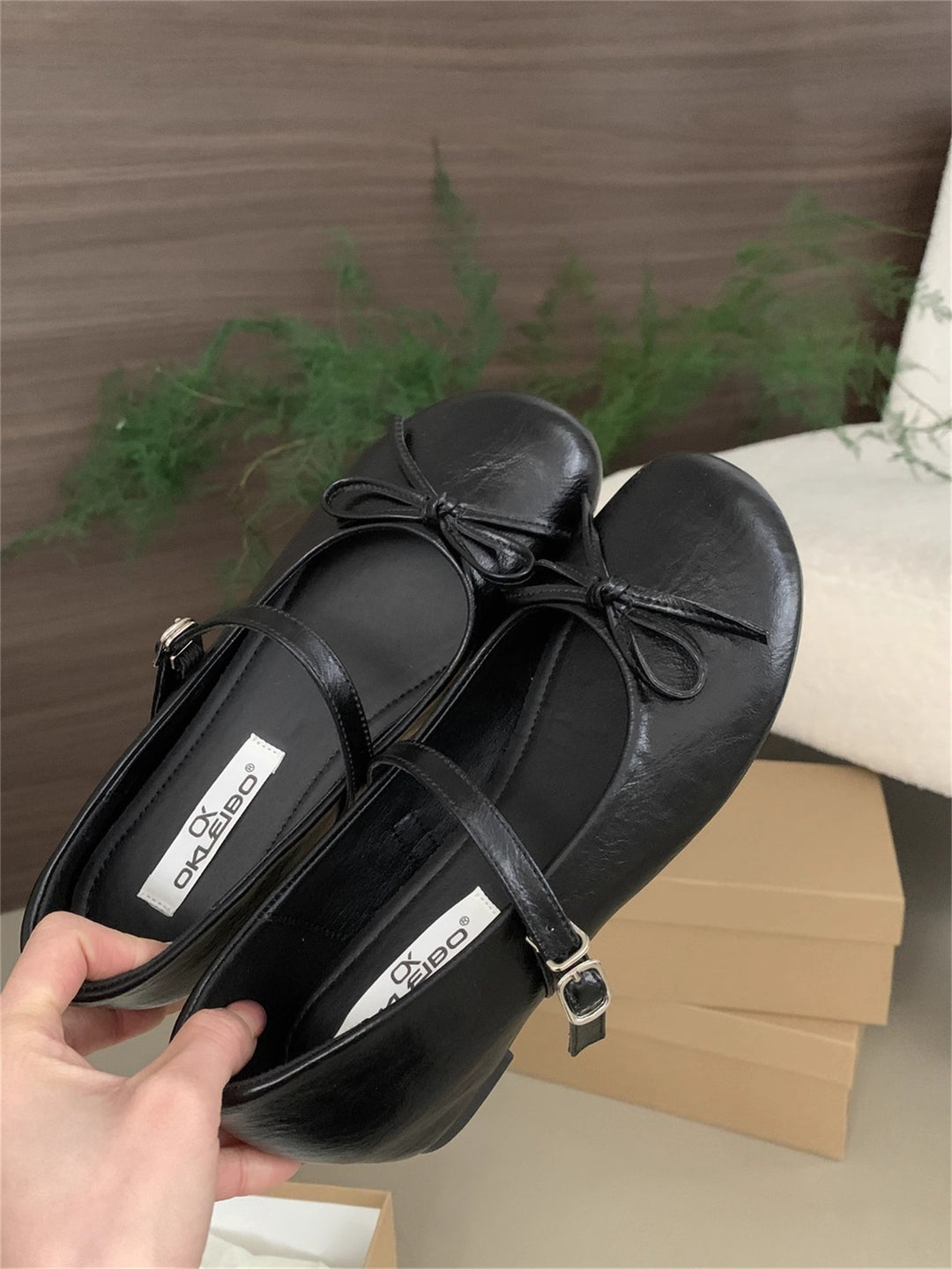 Damen Ballerinas mit elegantem Riemchen und zierlichem Schleifendetail R&B