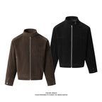 Herren Freizeitjacke aus weichem Kunstleder mit praktischem Kragen und Reißverschluss R&B