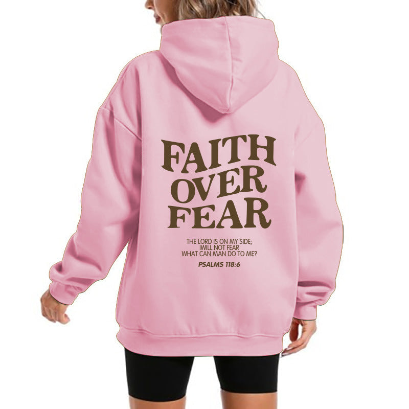 Damen Kapuzensweater mit motivierendem Schriftzug und bequemem Schnitt R&B
