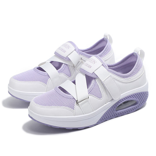 Damen nan stabilisierender Komfort-Sneaker mit luftgepolsterter Keilsohle und Klett-Riemenverschluss R&B