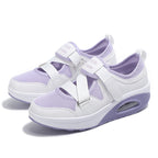 Damen Atmungsaktive Fitness-Sneaker mit elastischen Riemen und dämpfender Sohle