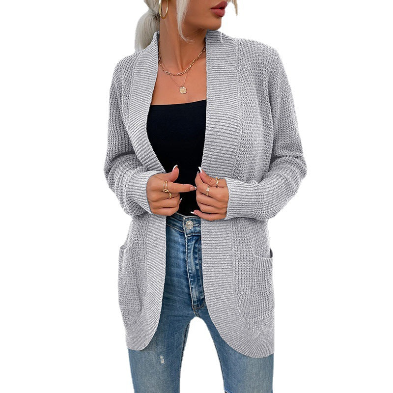 Damen Strickjacke mit lässiger Passform und offenen Taschen
