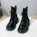 Damen Fashion-Stiefeletten mit hohem Blockabsatz und robustem Sohlenprofil