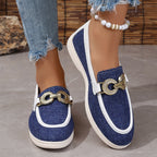 Damen modische Slipper mit elegantem Goldverzierungsdetail R&B