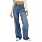 Damen Weit geschnittene High-Waist Jeans mit eleganter Passform R&B