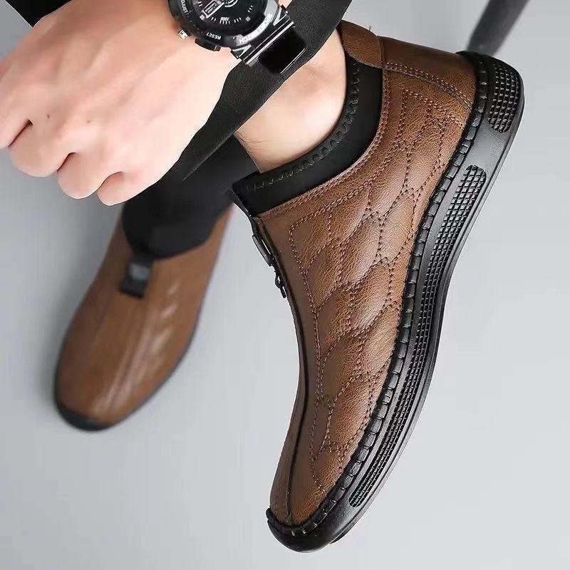 Herren Modische und bequeme Stiefeletten mit seitlichem Reißverschluss und weicher Dämpfung R&B