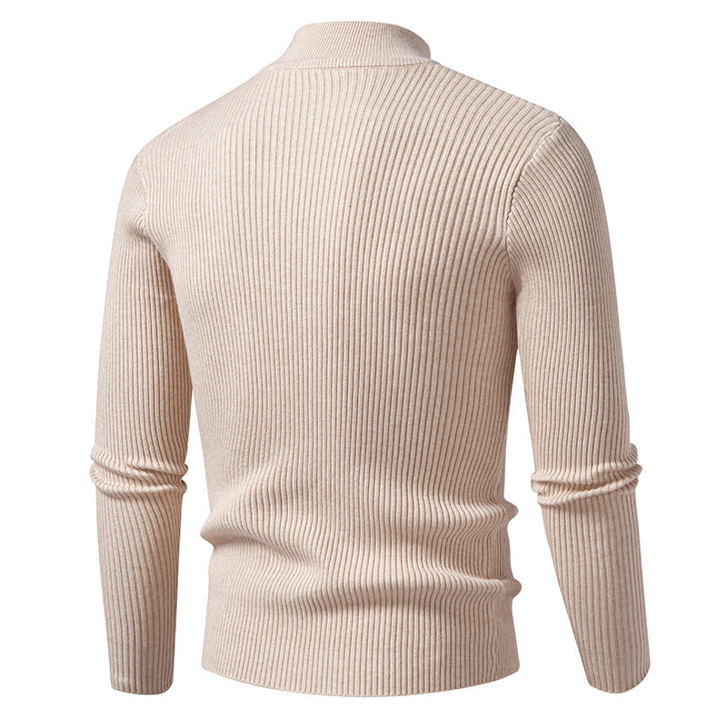 Herren Rollkragenpullover mit strukturierter Ripp-Optik