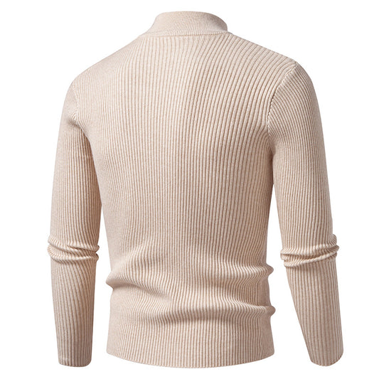 Herren Rollkragenpullover mit strukturierter Ripp-Optik R&B