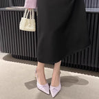 Damen elegante Slingback Pumps mit Rüschendesign R&B