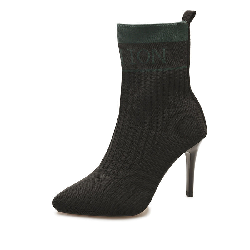 Damen Strumpfstiefel mit elegantem Design und hohem Absatz R&B