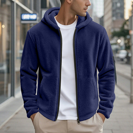 Herren Fleecejacke mit hohem Kragen und Wärmeisolierung R&B