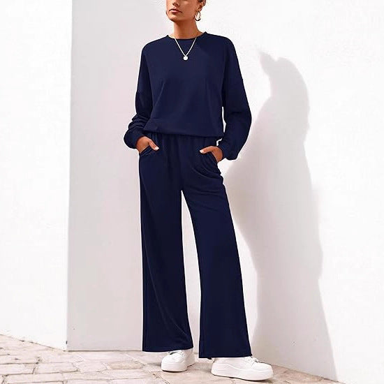 Damen Komfortabler Sweatsuit mit weitem Bein und lässigem Schnitt R&B