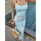 Damen Sommerliches Maxikleid mit Spaghettiträgern und taillierter Silhouette R&B