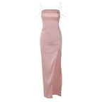 Damen Elegantes Maxikleid mit verführerischem Schlitz und trägerlosem Design R&B