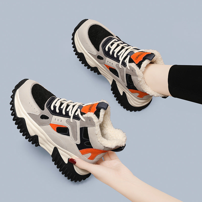 Damen modische Winter Sneakers mit kuscheligem Innenfutter und rutschfester Sohle R&B