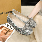 Damen Ballerinas mit Glitzer und Schleife von EB