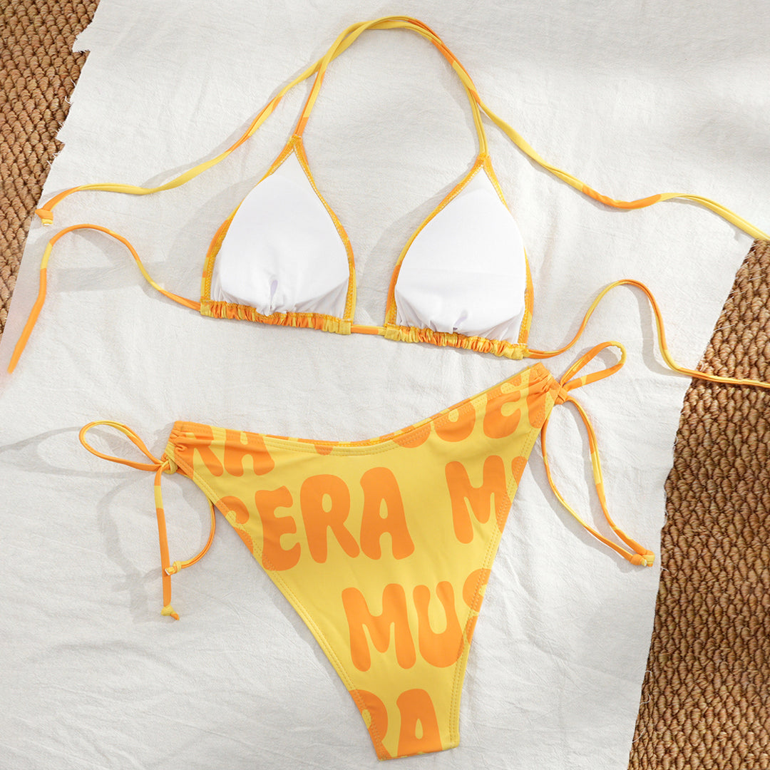 Damen Triangel-Bikini mit seitlicher Raffung R&B