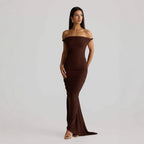 Damen Elegant geschnittenes Abendkleid mit schulterfreiem Design und raffinierten Drapierungen R&B