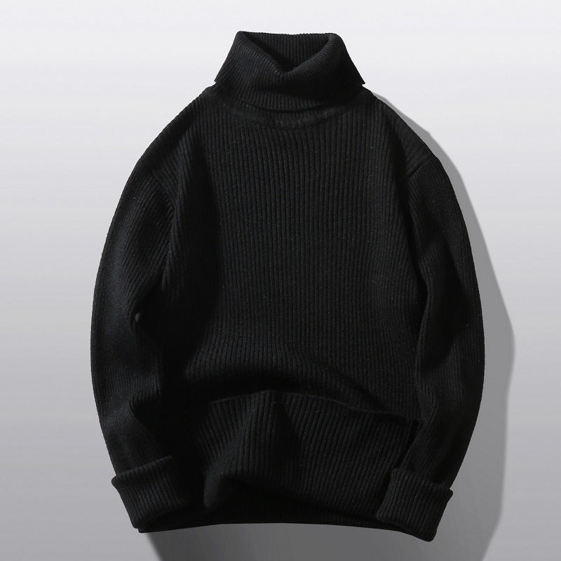 Herren bequemer Rollkragenpullover aus strukturiertem Strick R&B